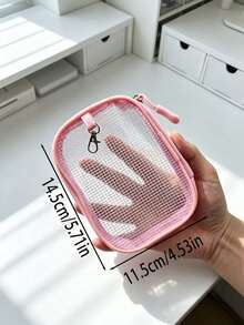 Transparent Rectangular Coin Purse, Multi-Functional PVC Hanging Bag, Portable Cosmetic Storage Bag, Multi-Functional Hanging Bag, Mini PVC Lipstick Bag, Travel Portable Storage Bag, Student Earphone & Key Bag - Multicolor - View 4