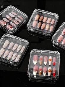 10/5/1pc Transparent Acrylic Nail Art Sticker Display Box, Includes Transparent Nail Tape, Portable Nail Art Sticker Display Box (Box Only, Nail Stickers Not Included), Suitable For Nail Art Display And Jewelry Necklace Storage - Multicolor - View 3