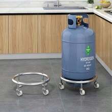 Heavy-Duty Gas Cylinder Cart With Locking Wheels -  Movement Of Standard Propane Cylinders - Propane Cylinder Stand - Silvery - View 5