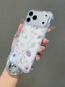 1 Stück TPU Stoßschutz-Hülle mit dickem Blumen- und Schmetterlings-Muster, kompatibel mit iPhone 11 12 13 14 11 Pro Max 12 Pro Max 13 Pro Max 14 Pro Max XR 15 15 PRO 15 PRO MAX / 16 / 16 Pro / 16 Pro Max / 16 Plus / 15 / 15 Pro / 15 Pro Max / 15 Plus, auch passend für die neuesten 17 / 17 Pro / 17 Pro Max / 17 Air Spring - Transparent - Übersicht 4