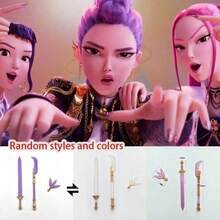 1 mẫu trang trí sáng tạo nhân vật hoạt hình anime K-Pop DemonHunters, đồ trang trí bàn làm việc HUNTR, tất Giáng sinh làm quà tặng, quà nhỏ cho tiệc lễ Valentine, Phục sinh và ngày lễ - Nhiều màu - Xem 5
