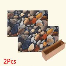 1 buah Dekorasi Rumah, Karpet Silika Gel Bermotif Kerikil, Mudah Dibersihkan, Persegi Panjang Cetak 3D, Cocok untuk Pintu Masuk, Ruang Tamu, Dapur, Kamar Tidur, Lorong, Kamar Mandi, Ruang Cuci - Karpet Poliester, Cocok untuk Dekorasi Rumah Dalam dan Luar Ruangan - MultiWarna - View 12
