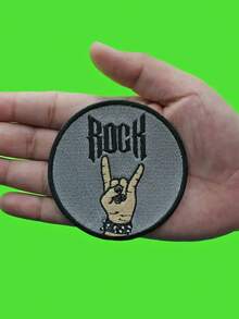 1 miếng vá hình bàn tay biểu tượng nhạc Rock, Alternative Metal, Punk, thêu, có thể ủi lên. - Nhiều màu - Xem 2