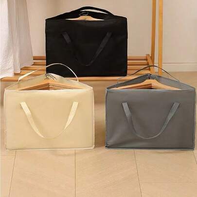 1pc Extra Large Capacity Triangular Clothes Hanger Storage Bag, Fabric Wardrobe Organizer Bag For Bedroom, Closet, Dorm, Outdoor Travel, Beach, Suitable For Storing Clothes, Pants, Shirts, Ties, Skirts, Hangers, Applicable For Spring, Summer, Autumn