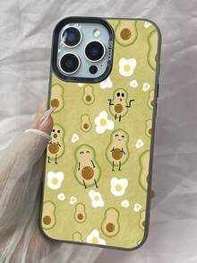 LY1159 Aguacate y huevo Caja del teléfono,Funda para iPhone 11 12 13 14 15 16 17 Pro Max 7 8 14 15 16 Plus Air 16e XR X XS Max para Galaxy S25 S26 Ultra A03 Core A03S A02S M02S F02S A04E M04 F04 A04 A05S A05 A06 A12 M12 F12 A13 A04S A15 A16 A24 M34 A34 A25 A32 A35 A55 A54 A50 Pura 70 Pro Ultra para Honor 90 GT Magic6 Magic7 Pro X5 Plus X5B X6B X6C X7A X7B X7C X8A X9A X8B para Redmi Note 13 14 10 11 12 Pro Plus 14C 14R 12C 9 9A Mi 15 14 13 12 Ultra 15S Pro para Pixel 6A 7A 7 8 Pro para MotoG34 G54 G84 G86 G05 G10 G24 G13 G14 G15 G22 G35 G56 para Vivo Y17 Y35 Plus Y36 Y37 para OPPO A5 Pro 5G A58 A35 2021 A72 A96 A97 A32 A55 A57 A16 Reno10 Reno11 Reno12 Reno13 Reno14 Reno7 Pro Plus Find X8 Ultra X8s Plus, cubierta de teléfono de parachoques a prueba de golpes de TPU suave mate IMD duro delgado de moda + PC - Negro - Ver 1