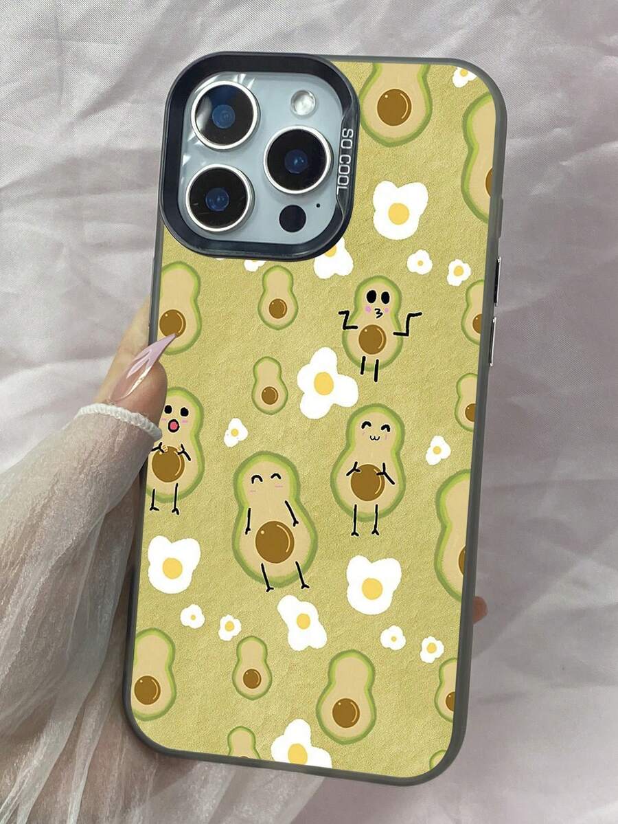 LY1159 Aguacate y huevo Caja del teléfono,Funda para iPhone 11 12 13 14 15 16 17 Pro Max 7 8 14 15 16 Plus Air 16e XR X XS Max para Galaxy S25 S26 Ultra A03 Core A03S A02S M02S F02S A04E M04 F04 A04 A05S A05 A06 A12 M12 F12 A13 A04S A15 A16 A24 M34 A34 A25 A32 A35 A55 A54 A50 Pura 70 Pro Ultra para Honor 90 GT Magic6 Magic7 Pro X5 Plus X5B X6B X6C X7A X7B X7C X8A X9A X8B para Redmi Note 13 14 10 11 12 Pro Plus 14C 14R 12C 9 9A Mi 15 14 13 12 Ultra 15S Pro para Pixel 6A 7A 7 8 Pro para MotoG34 G54 G84 G86 G05 G10 G24 G13 G14 G15 G22 G35 G56 para Vivo Y17 Y35 Plus Y36 Y37 para OPPO A5 Pro 5G A58 A35 2021 A72 A96 A97 A32 A55 A57 A16 Reno10 Reno11 Reno12 Reno13 Reno14 Reno7 Pro Plus Find X8 Ultra X8s Plus, cubierta de teléfono de parachoques a prueba de golpes de TPU suave mate IMD duro delgado de moda + PC - Negro - Ver 1