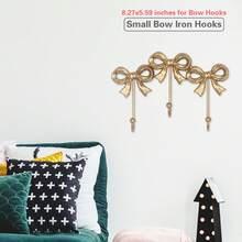 1pc Multi-Purpose Vintage Gold Bowknot Hook, Bowknot Wall Hook, Coat Hanger, Decorative Hook, Cast Iron Hook, Suitable For Christmas, Bathroom, Living Room, Kitchen Decor - Antique Gold - View 8