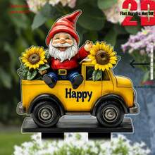 2D Acrylic Gnome Style Garden Landscape Decor Stakes - B - View 5