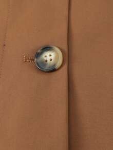 Abrigo otoñal cuello solapa retro francés, sencillo y elegante, abrigo holgado con botones simples - color caramelo - Ver 7