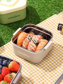 1pc/3pcs/4pcs Portable Insulated Lunch Container Set, Lunch Box Set With Insulated Lunch Bag, 4 Stackable Microwavable Meal Prep Containers, For Adults - Brown/Khaki - Multicolor - View 8