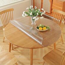 Khăn trải bàn tròn PVC trong suốt dày, khăn phủ bàn cao cấp sang trọng, chống trầy xước, chịu nhiệt, chống nước, dễ vệ sinh, tấm lót bàn ăn phù hợp cho gia đình, khách sạn, nhà hàng, quán cà phê - trắng - Xem 2