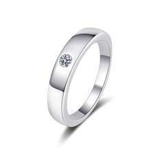 Anillo de plata esterlina Swaro S925 para mujer, anillo de pareja con moissanita, estilo universal, disponible al por mayor directamente del fabricante. - 10 puntos de moissanita - Ver 6