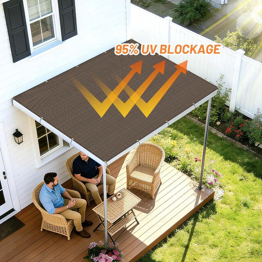 90% UV Protection Outdoor Sun Shade Cloth HDPE Heat Resistant Sunscreen Shade Cover With Reinforced Eyelets Waterproof Mesh Shade Net Suitable For Patio, Deck, Backyard, Gazebo, Greenhouse, Plant, Carport