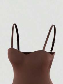 Body Shapora De Unicolor Para Mujer Diseño Sencillo Cómodo Uso Diario - Marrón - Ver 3