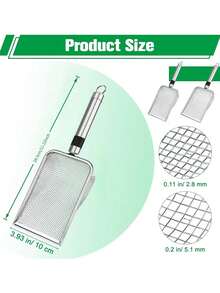 1pc Stainless Steel Gardening Soil Sieve Large Fine Mesh Strainer And Bentonite Sand Shovel, Suitable For Screening Pebbles, Yard, Lawn And Garden - Multicolor - View 2