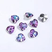 ICIQ 10 miếng mặt dây chuyền hình trái tim nhọn 14mm màu mới, lỗ đơn, đá zirconia pha lê cao cấp, phụ kiện trang sức DIY làm hoa tai - 14mm - Xem 5