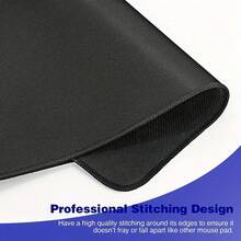 1pc Extra-Large Gaming Mouse Pad (Stitched Edges) - Extra-Thick Rubber Base, Professional Non-Slip Extended Desk Mat - Suitable For PC, Office, And Gaming - Black - Mouse Pad - View 8