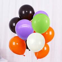 26pcs/Set Balloons With Ribbons, 10 Inch Black, Orange, White, Purple, Green Balloons For Party Decoration - 套裝 - 查看 3