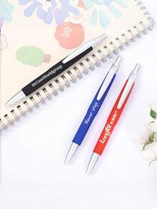 1/20/50pcs Customized Multi-Color Ballpoint Pens, Smooth Writing Without Leaking. Supports Laser Engraving Of Company Logo, Name Or Short English Sentence, Suitable For Business Office And Student Daily Writing - Multicolor - View 7