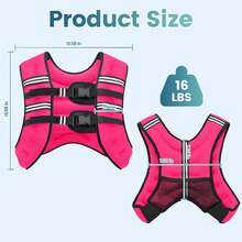 Weiged Vest N 5lb/8lb/0lb/2lb/5lb/20lb/25lb/30lb Weig Vest  Women Men Ruc Vests Wit Reflective Stre  Running Workout Wal Strengt Training Weig Loss Fitness Weig - Rose - View 5