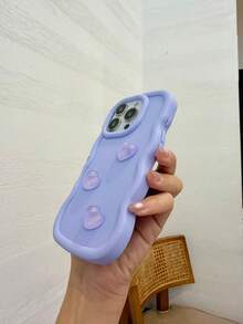 1个奢华闪亮心形手机壳，DIY可定制防震手机套，兼容三星Galaxy A56/A17/S24 Ultra/S24 Plus/S24/S23 Ultra/S23 Plus/S23/S22 Ultra/S22 Plus/S22/S21 Ultra/S21 Plus/S21 FE/S23 FE/S20 FE、17/16E/15/14/13/12/11/X/XS Max/XR、14 Pro/13/13pro/12/12pro，国际版 - 紫色 - 查看 3