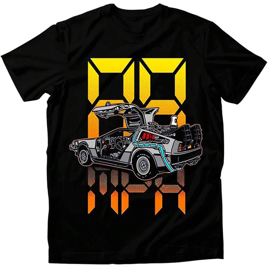 Playera Volver Al Futuro Delorean - Negro - Ver 1