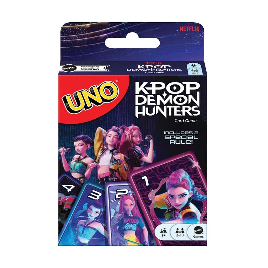 Mattel Permainan Kartu UNO K-Pop Monster Hunting, Cocok untuk 2-10 Pemain, Malam Permainan Anak & Dewasa, Termasuk Aturan Khusus - JRV01 - View 1