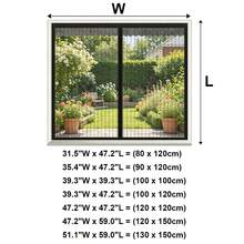 Magnetic Anti-Mosquito Mesh Screen, Window Mosquito Net, High-Density Polyester Fiber Mesh Screen, Magnetic Closure Mesh Door & Window To Prevent Mosquitoes And Flies Entry, With Hook And Loop & Nails - Black - Black - View 4