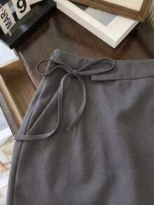 Pantalón falda gris tejido elegante para mujer, shorts elegantes y graciosos para mujer, pantalón falda elegante para mujer, vestido casual para mujer, shorts de verano para mujer, conjunto de verano para mujer, shorts para exteriores para mujer, shorts grises, pantalón falda gris claro para mujer, nuevos shorts de verano para mujer - Gris - Ver 6