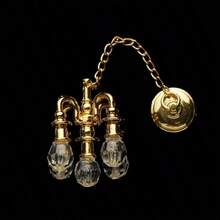 1:12 Escala Lámpara de araña vintage Miniatura Decoraciones de muebles Jugando a la casa Ornamento de casa de muñecas en miniatura Modelo de lámpara de techo Accesorios de muñeca - B - Ver 4