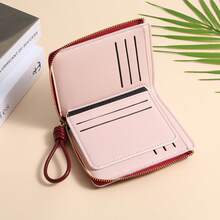 CarrKen 1 pieza Cartera corta versátil y exquisita para mujer con patrón de oso, estilo retro europeo & americano, multifuncional y de múltiples compartimentos, nueva, para adolescentes - Multicolor - Ver 5
