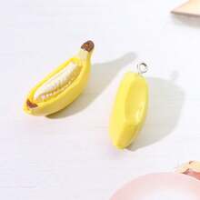 5/10pcs Resin Simulated Banana Pendant, Brooch, Earrings, Necklace, Bracelet, Jewelry Making Materials, DIY Handcraft Parts - Keychain, Keyring, Wallet Charm, Bag Charm, Phone Charm, Various Miniature Accessories - Multicolor - View 5