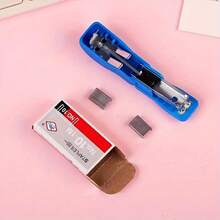 1pc Random Color - Small Stapler Staples Office Supplies Plastic Stapler - A - View 6
