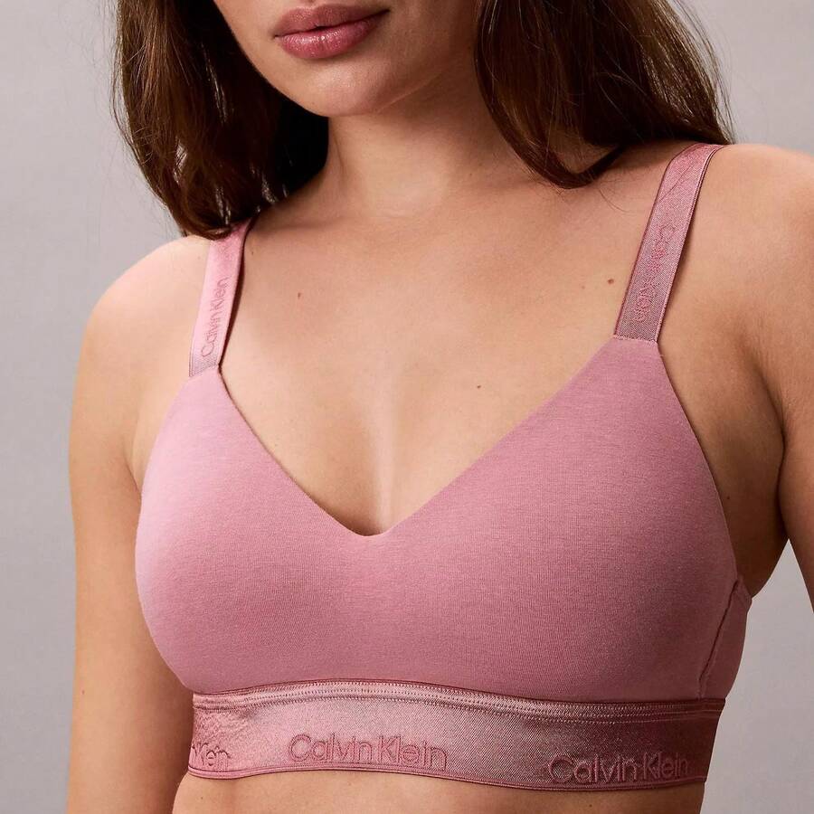 Calvin Klein Icon Cotton Modal Metallic Lightly Lined Bralette Underwear Women Bras + Bralettes QF8868 - 柔和的淡紫色 - 查看 1