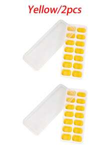 1/2 pièces Bac à glaçons en silicone avec couvercle amovible, moule à glace souple à démoulage facile, empilable et réutilisable, convient pour la maison, le réfrigérateur, le bar, les cocktails, les boissons, l'utilisation estivale - multicolore - Voir 10