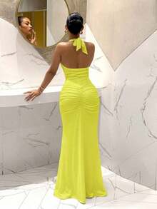Women Midi Dresses - Yellow - View 2