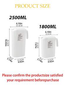 Bộ 1 bình/bộ 1800ml/2500ml bằng nhựa đựng nước lạnh, xô đá, bình làm mát đồ uống, bình chịu nhiệt dung tích lớn, khay đá, bình rót trà trái cây, ấm trà, bình đựng nước, xô nước lạnh. Phụ kiện nhà bếp, chuẩn bị bữa ăn, dụng cụ ăn uống. - trắng - Xem 2