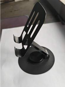 1 pieza Soporte de teléfono de aleación de aluminio - Soporte de escritorio giratorio 360° a prueba de agua, diseño plegable y ajustable de 2 niveles de altura, adecuado para uso en escritorio y mesita de noche, almacenamiento de escritorio, soporte ideal para oficina, color aleatorio - A - Ver 15