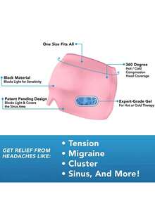 2-In-1 Reusable Solid Gel Ice Cap And Eye Mask, Provides Hot/Cold Therapy For Headache, Fever, Eye Fatigue And Puffiness, Insomnia And Sleep Improvement Facial Care Headwear - Single-sided Use - View 5