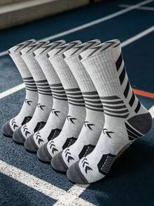13pairs Men's Anti-Slip Basketball Crew Socks, Cushioned Performance Sports Socks For Running & Training - Multicolor - View 8