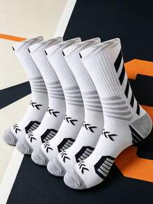 13pairs Men's Anti-Slip Basketball Crew Socks, Cushioned Performance Sports Socks For Running & Training - Multicolor - View 26