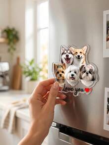 1pc Custom Multi-Pet Photo Magnet, Personalized Dog Fridge Magnet With Custom Names & Cute Quote, Perfect Pet Lover Gift, Kitchen Decor For Pet Owner - Multicolor - View 8