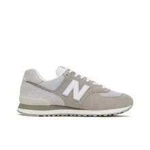 Scarpe da corsa New Balance NB 574 in pelle spaccata e pelle di mucca isolata, unisex, stile retrò primaverile, confortevoli e versatili, basse, grigie - Grigio - Visualizzare 2
