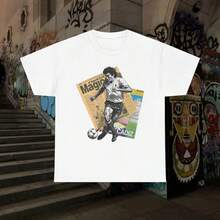 Fotbollslegendaren Magic Gonzalez Maradona T-shirt - Vitt - Visa 7