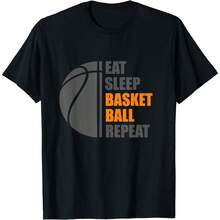 playera divertida de baloncesto 100% algodón, unisex, para hombre y mujer - Negro - Ver 1