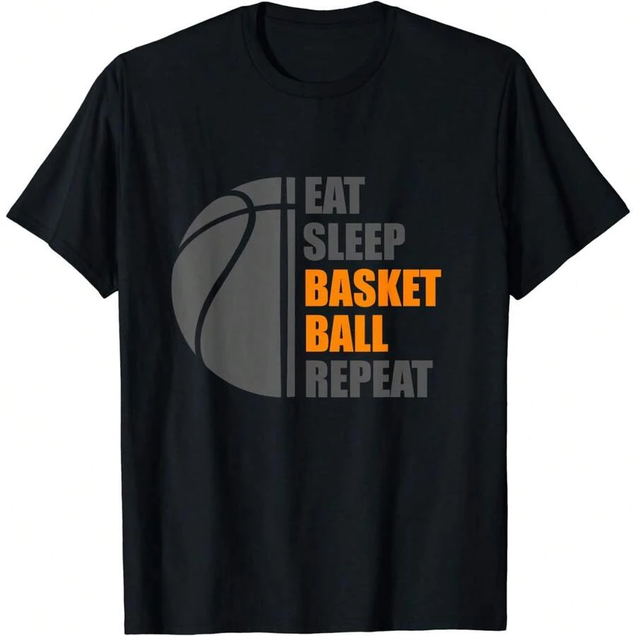 playera divertida de baloncesto 100% algodón, unisex, para hombre y mujer - Negro - Ver 1