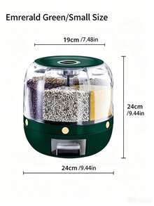 Contenedor de almacenamiento de granos para cocina del hogar, giratorio para cinco granos y granos mixtos, caja de almacenamiento de múltiples compartimentos, contenedor de arroz sellado anti-plagas y anti-humedad para el hogar, contenedor de arroz, plástico, 6 compartimentos, dispensador de contenedor de almacenamiento de granos sellado, contenedor de almacenamiento giratorio 360°, dispensador de alimentos de 6 compartimentos, dispensador de alimentos giratorio 360°, dispensador de granos de arroz de un solo toque, contenedor de almacenamiento de arroz redondo, dispensador de granos, frijoles, arroz, cacahuetes y cebada - Multicolor - Ver 11