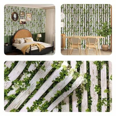 1 Cuộn Giấy Dán Tường Tự Dính Vân Gỗ Sọc, Hình Dán Cây Nhỏ Chống Thấm Nước, Decal Dán Tường PVC Phong Cách Retro, Dễ Lắp Đặt, Bề Mặt Mờ, Thiết Kế Có Thể Tháo Rời, Thích Hợp Cho Phòng Ngủ, Tủ, Kích Thước 45CM*100CM/300CM/500CM