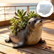 Cute Seal Shape Succulent Flower Pot Candle Cup Silicone Mold Seal Shape Storage Cup Candle Cup Plaster Mold Home Decoration Ornaments Mold Lovely Little Seal Candle Cup Flower Pot Potting Cement Concrete Mold Clay Mold Home Decoration Garden Decoration Gift - A - View 6