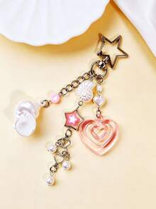 1pc Creative Summer Ocean Shell Starfish Wishing Bottle Keychain, Car Bag Pendant - Multicolor - View 7
